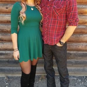 Skater Style Scalloped Dress from Lulus